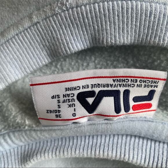 Fila Logo Sweatshirt Crewneck Womens S Light Baby Blue EUC - Picture 4 of 6